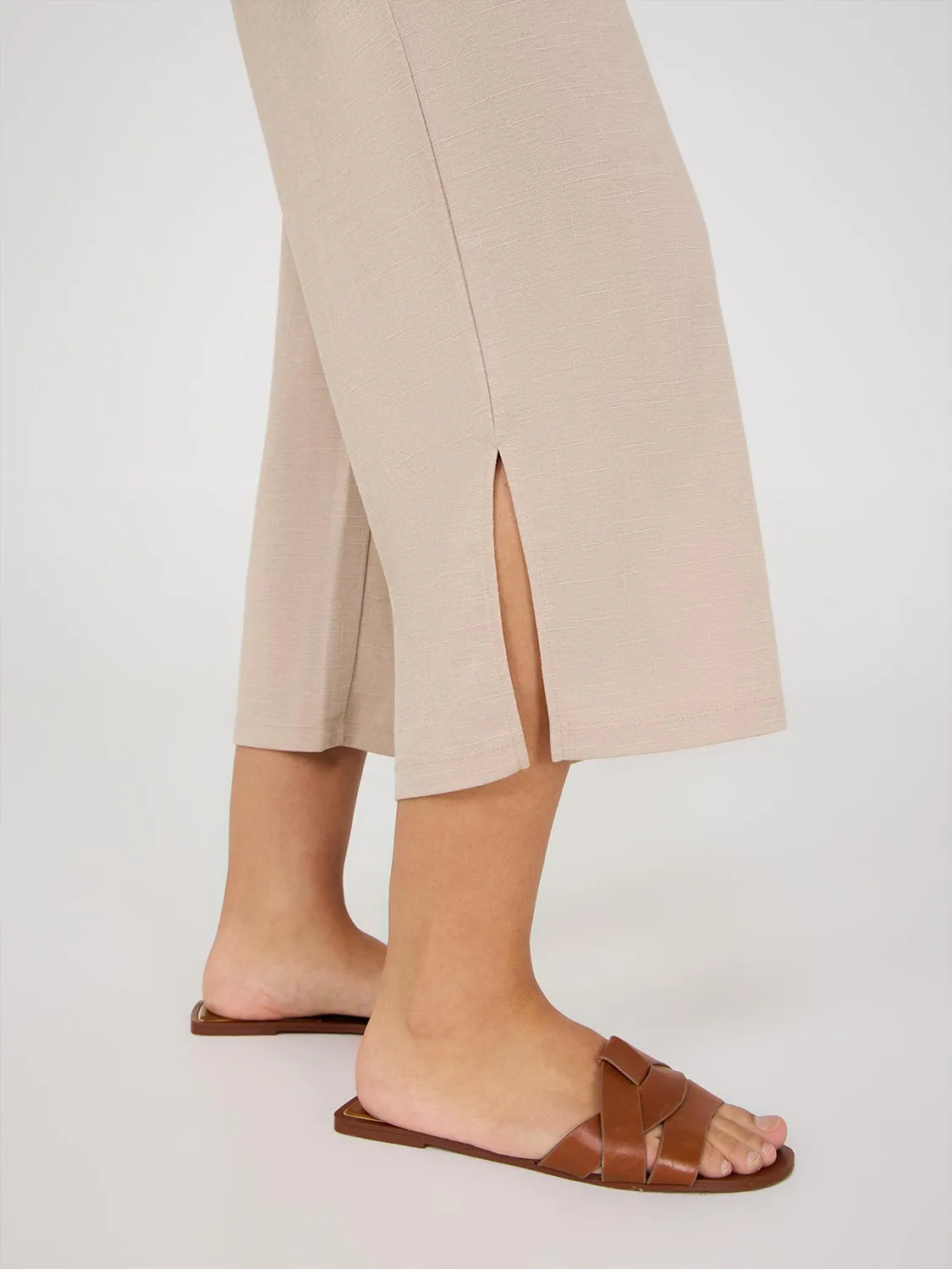 Drawstring Textured Wide-Leg Gaucho Pants sold by Suzy Shier product image thumbnail 5