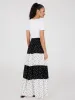 Dot Print Tiered Maxi Skirt sold by Suzy Shier