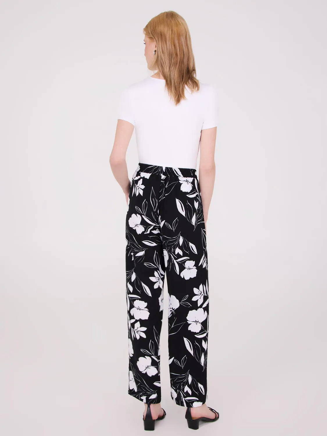 Printed Wide-Leg Mid-Rise Pants sold by Suzy Shier product image thumbnail 5
