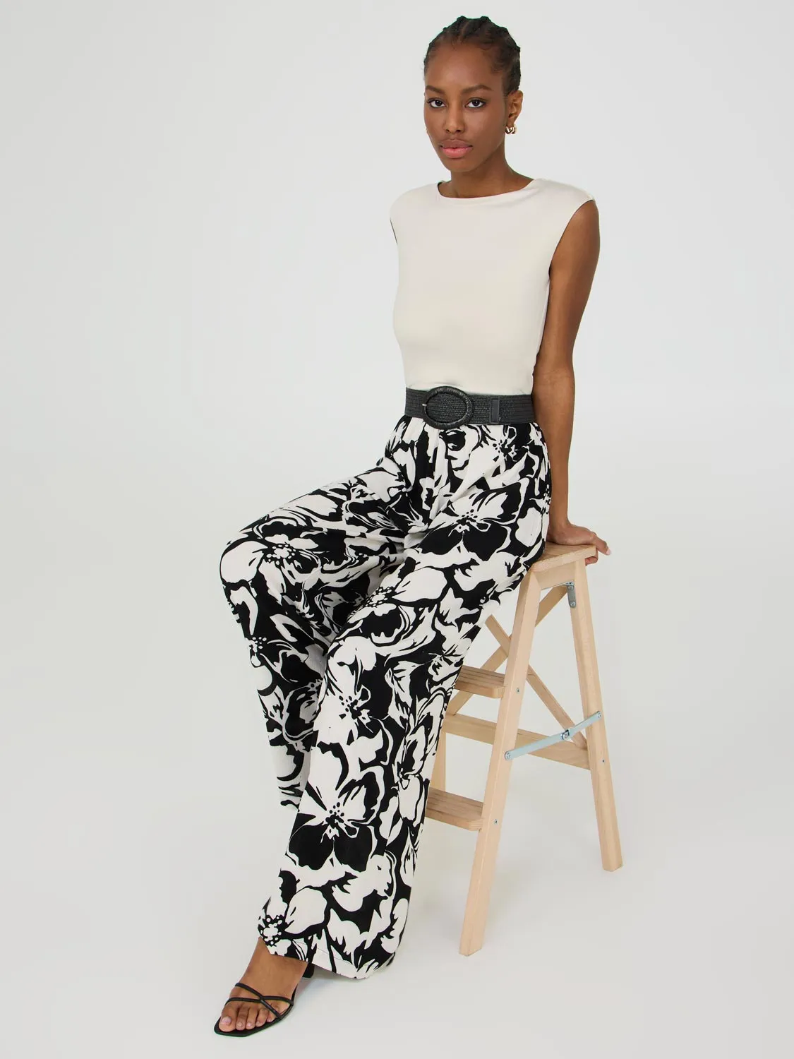 Floral Print Wide-Leg Palazzo Pants sold by Suzy Shier