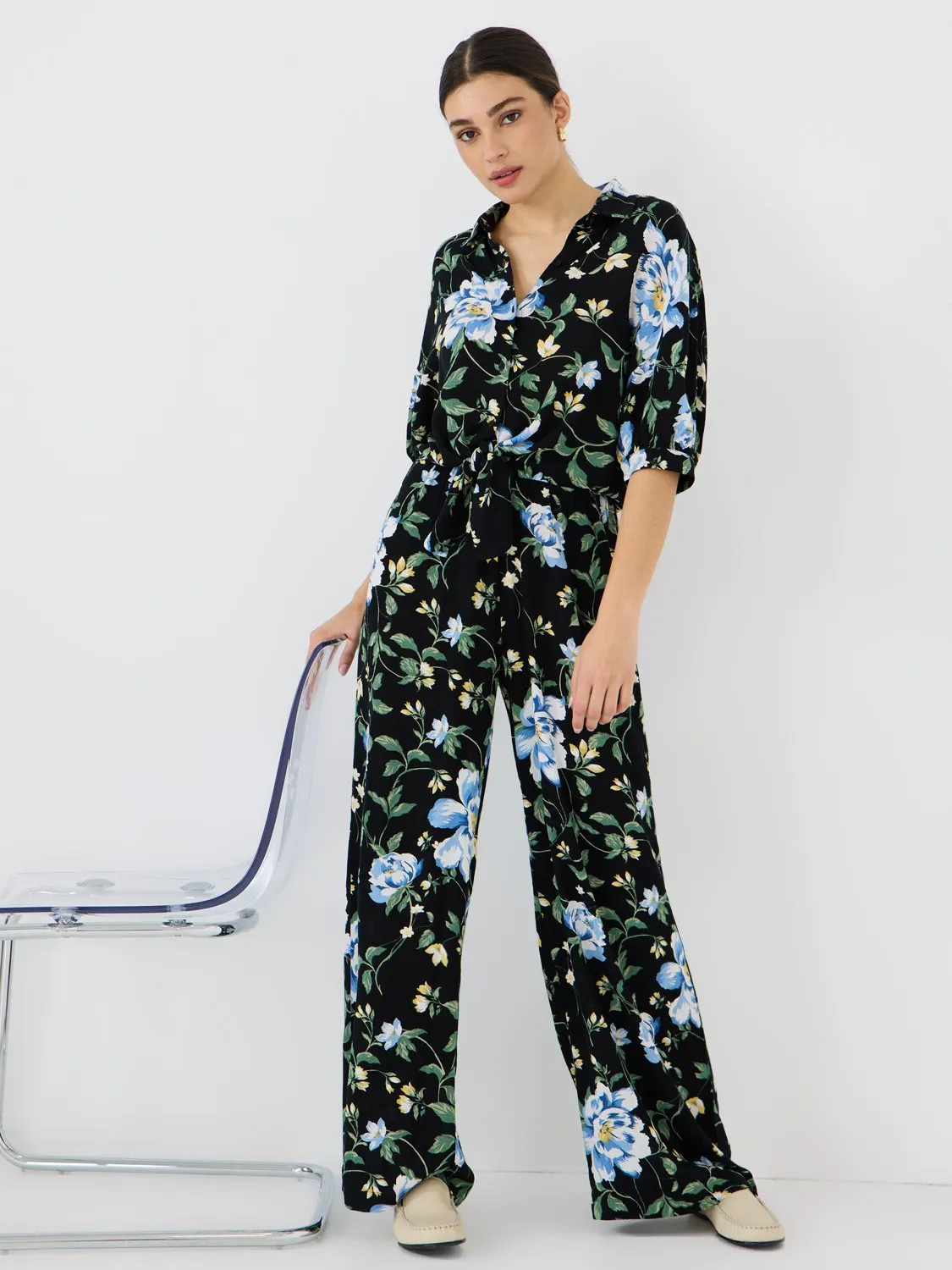 Floral Wide-Leg Palazzo Pants sold by Suzy Shier product image thumbnail 4
