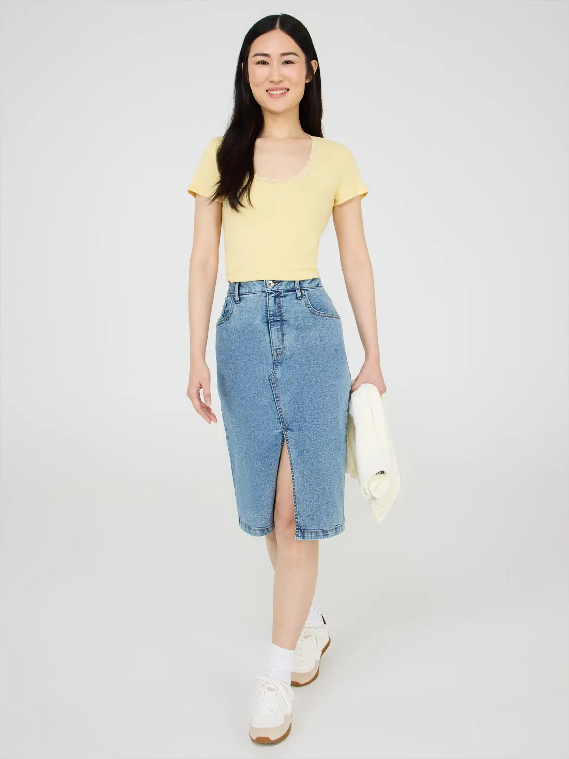 Denim Pencil Skirt sold by Suzy Shier product image thumbnail 3