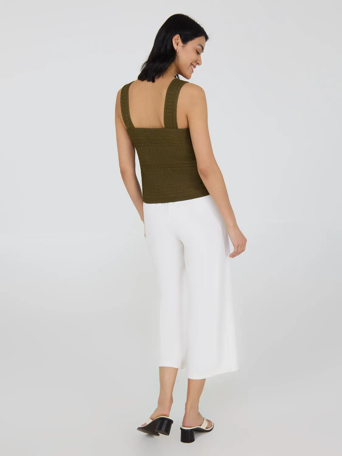 Eyelet Crochet Wide Strap Tank Top sold by Suzy Shier product image thumbnail 4