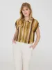 Printed Cap Sleeve Button-Up Blouse sold by Suzy Shier