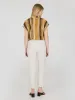 Printed Cap Sleeve Button-Up Blouse sold by Suzy Shier