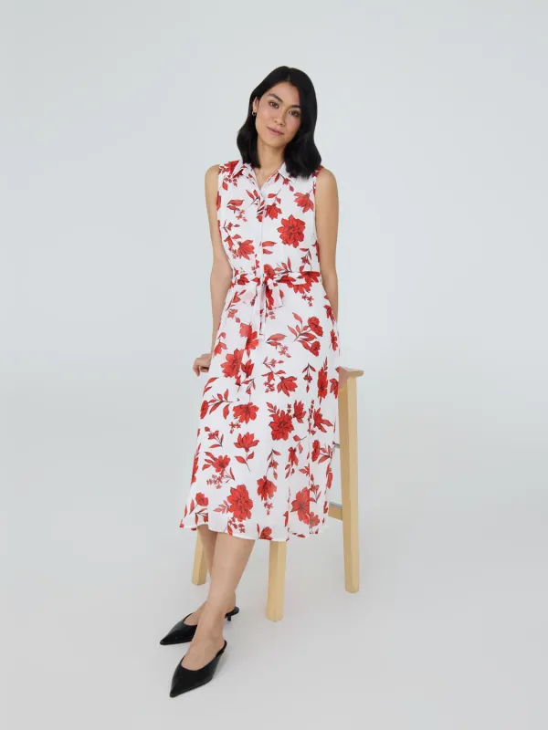 Sleeveless Chiffon Floral Print Midi Dress sold by Suzy Shier