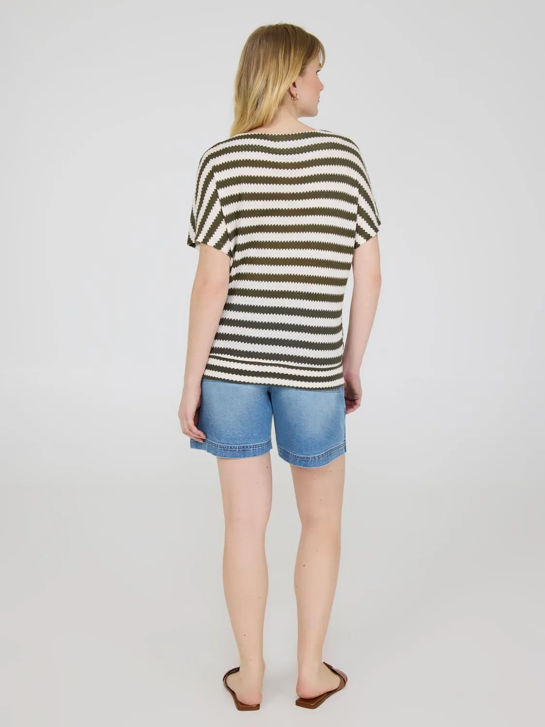 Short Dolman Sleeve Striped Sweater sold by Suzy Shier product image thumbnail 4