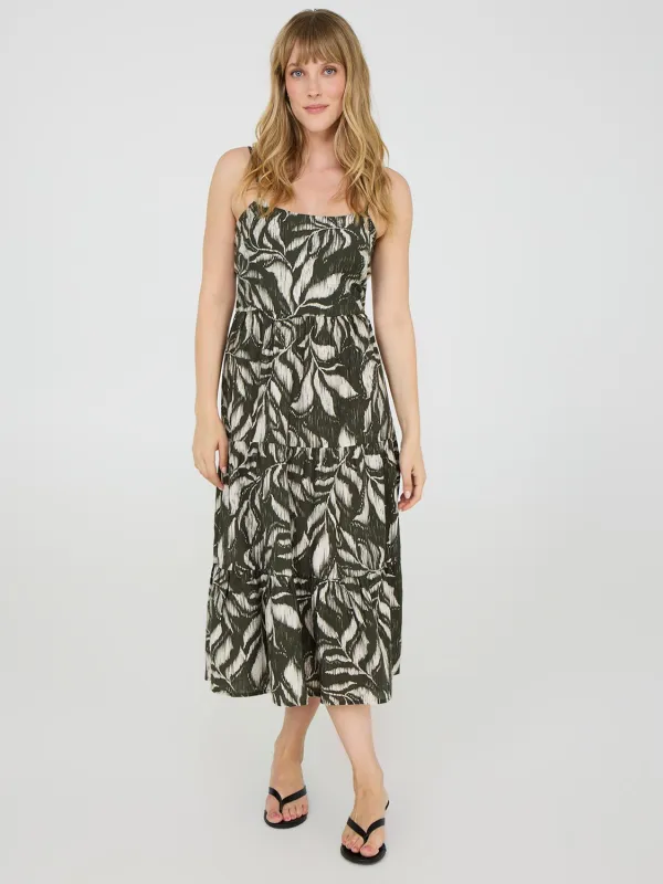 Tropical Print Spaghetti Strap Midi Dress sold by Suzy Shier