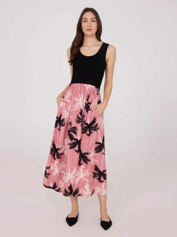 Scoop Neck Midi Dress With Floral Skirt sold by Suzy Shier