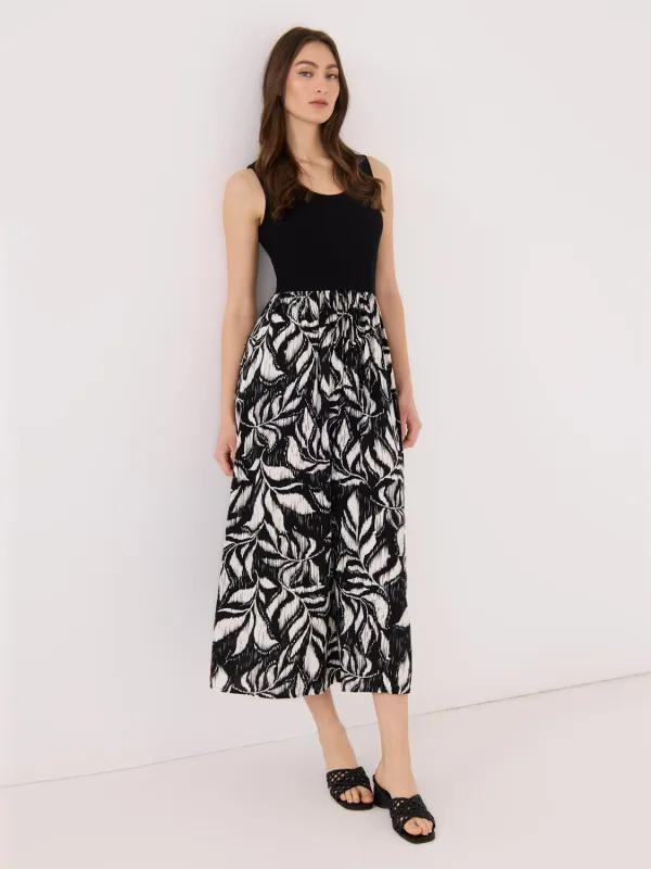 Scoop Neck Midi Dress With Floral Print Skirt sold by Suzy Shier