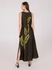 Printed Sleeveless Satin Midi Dress sold by Suzy Shier