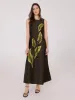 Printed Sleeveless Satin Midi Dress sold by Suzy Shier