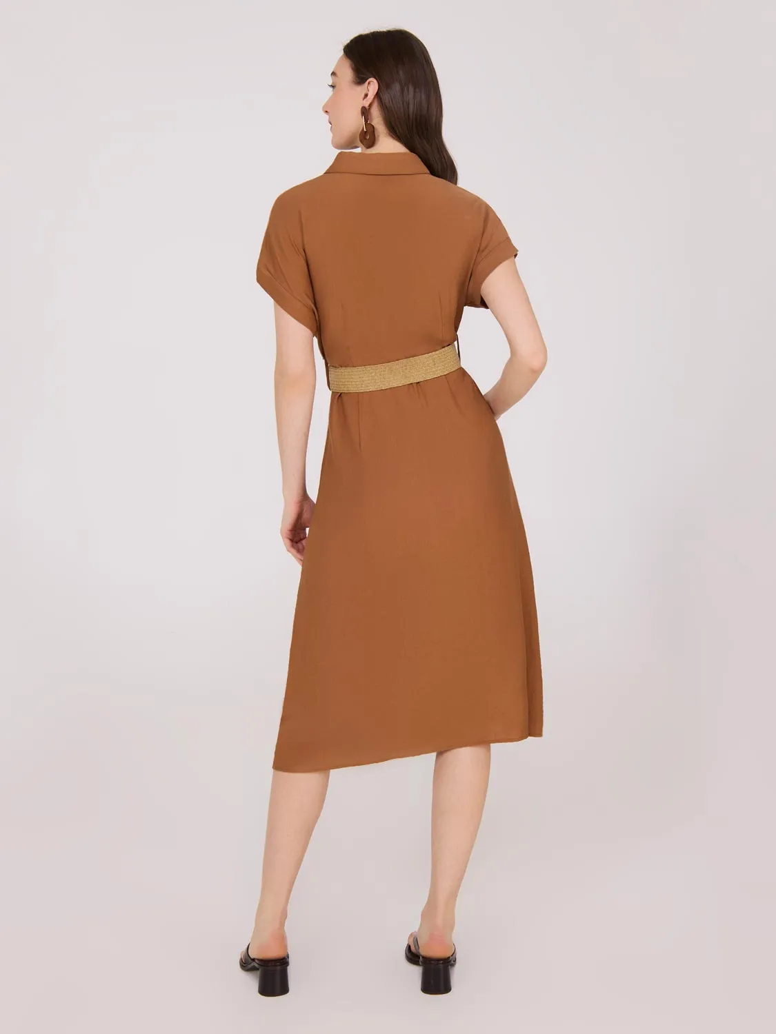 Dolman Sleeve Button-Up Shirt Dress sold by Suzy Shier product image thumbnail 4