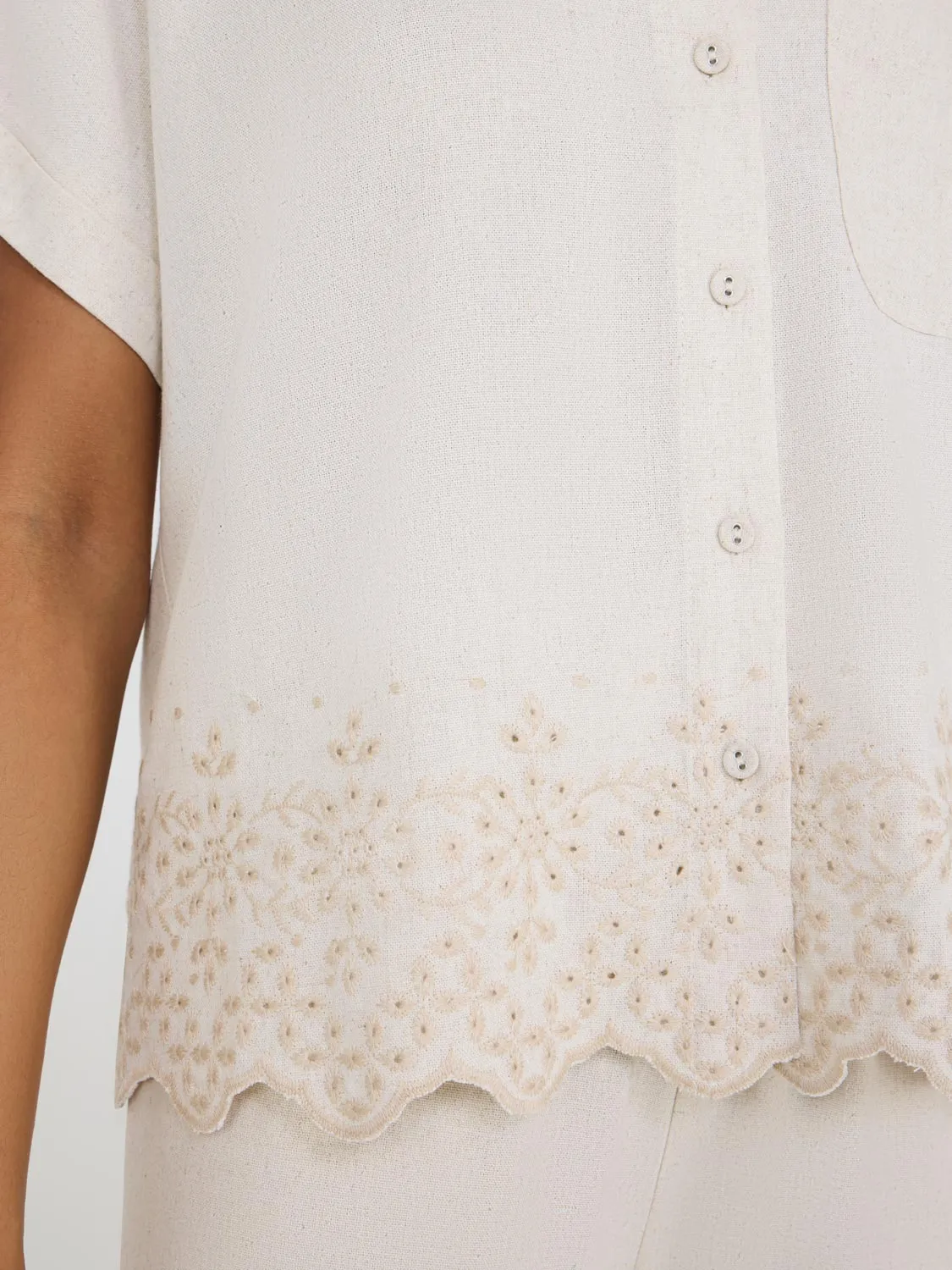 Short Sleeve Linen Blouse sold by Suzy Shier product image thumbnail 2