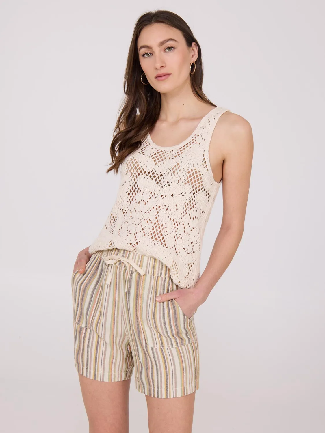 Scoop Neck Crochet Cotton Tank Top sold by Suzy Shier