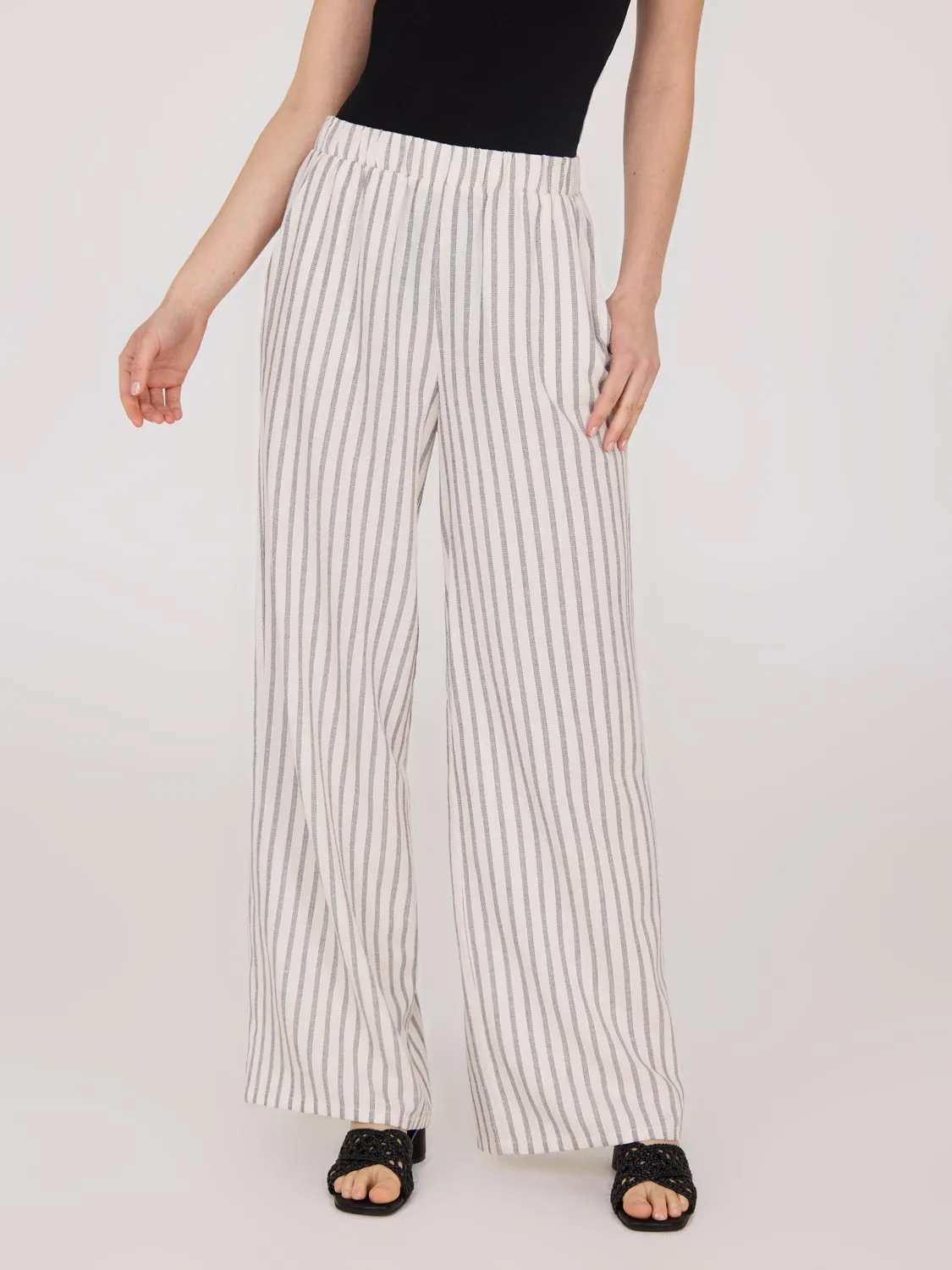 Striped Linen Palazzo Pants sold by Suzy Shier product image thumbnail 2