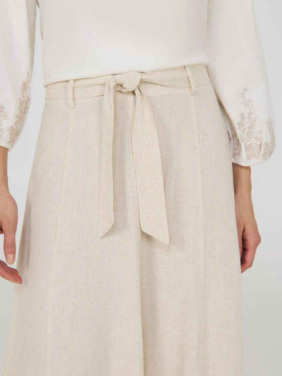 Linen Flared Midi Skirt sold by Suzy Shier product image thumbnail 2
