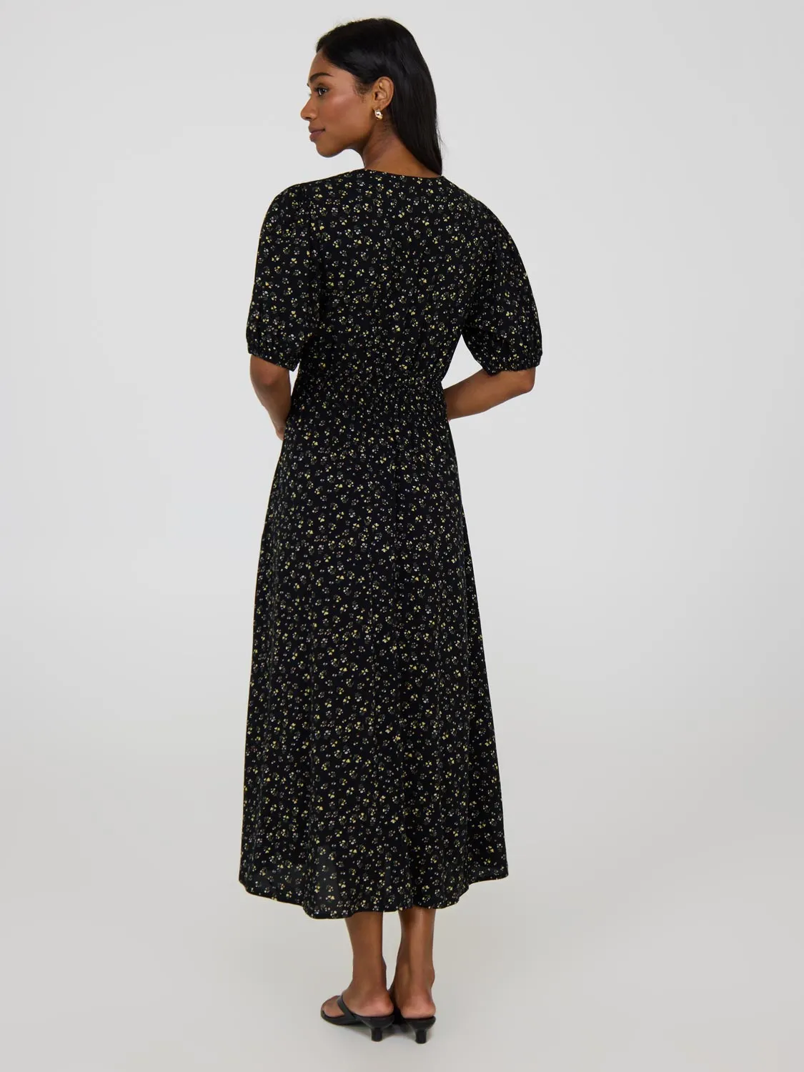 Floral Print Puff Sleeve Midi Dress sold by Suzy Shier product image thumbnail 3
