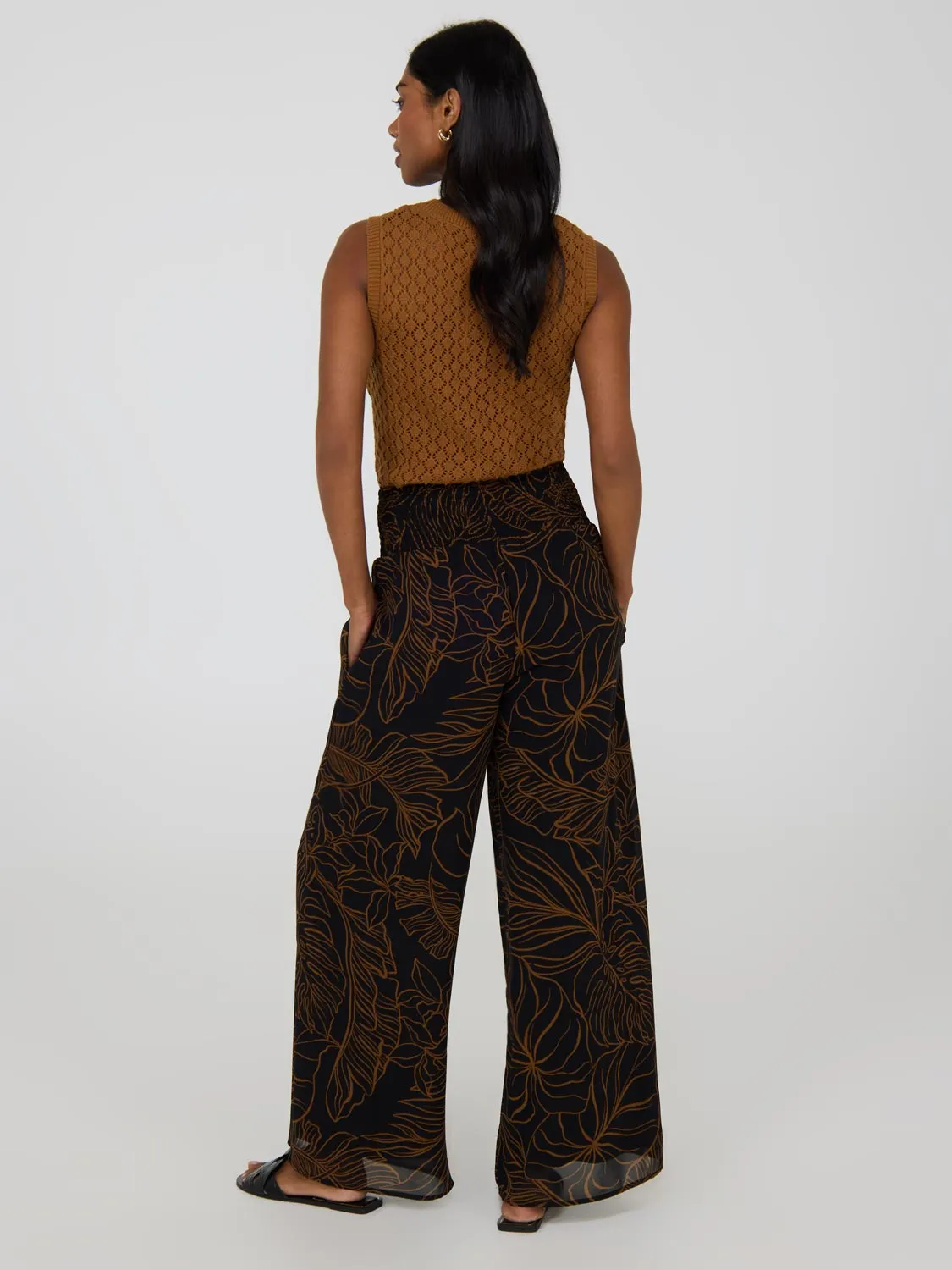 Printed Chiffon Palazzo Pants sold by Suzy Shier product image thumbnail 4