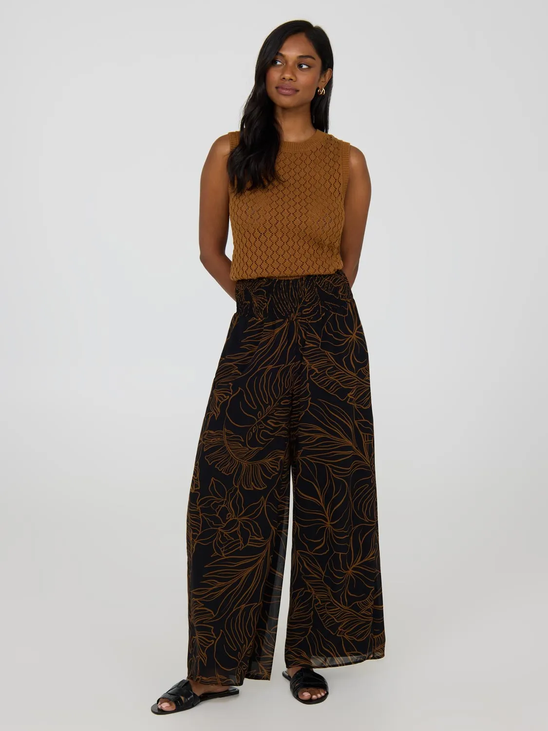 Printed Chiffon Palazzo Pants sold by Suzy Shier