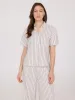 Striped Linen Blend Short Sleeve Blouse sold by Suzy Shier
