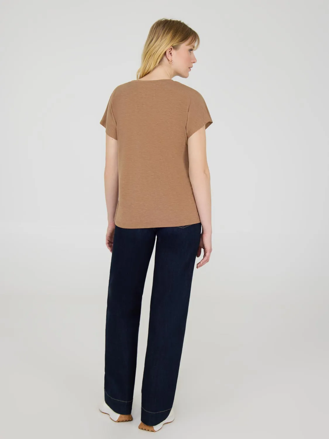 Melange V-Neck Dolman Sleeve T-Shirt sold by Suzy Shier product image thumbnail 2
