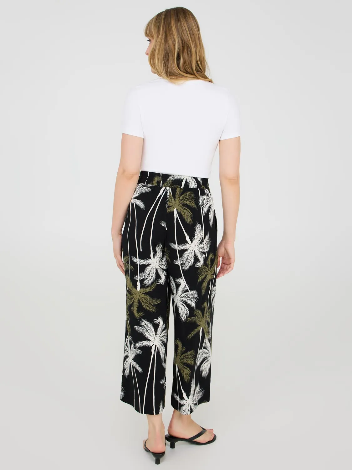 Tropical Print Wide-Leg Gaucho Pants sold by Suzy Shier product image thumbnail 5