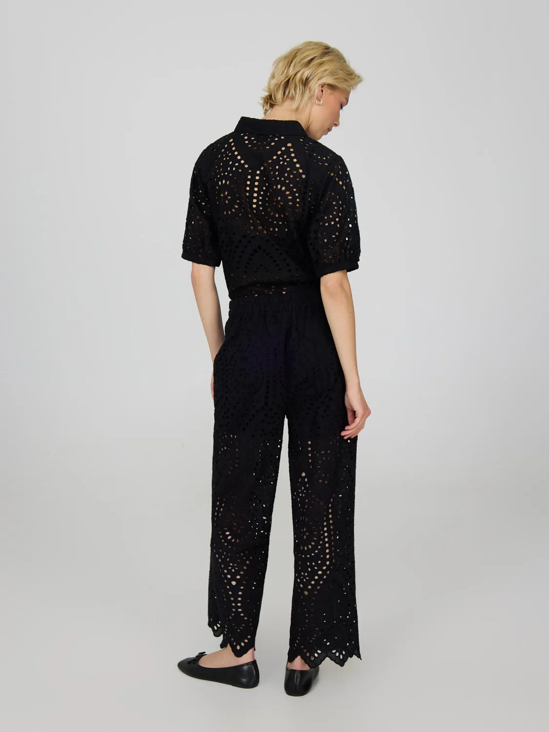 Cropped Eyelet Cotton Pants sold by Suzy Shier product image thumbnail 5