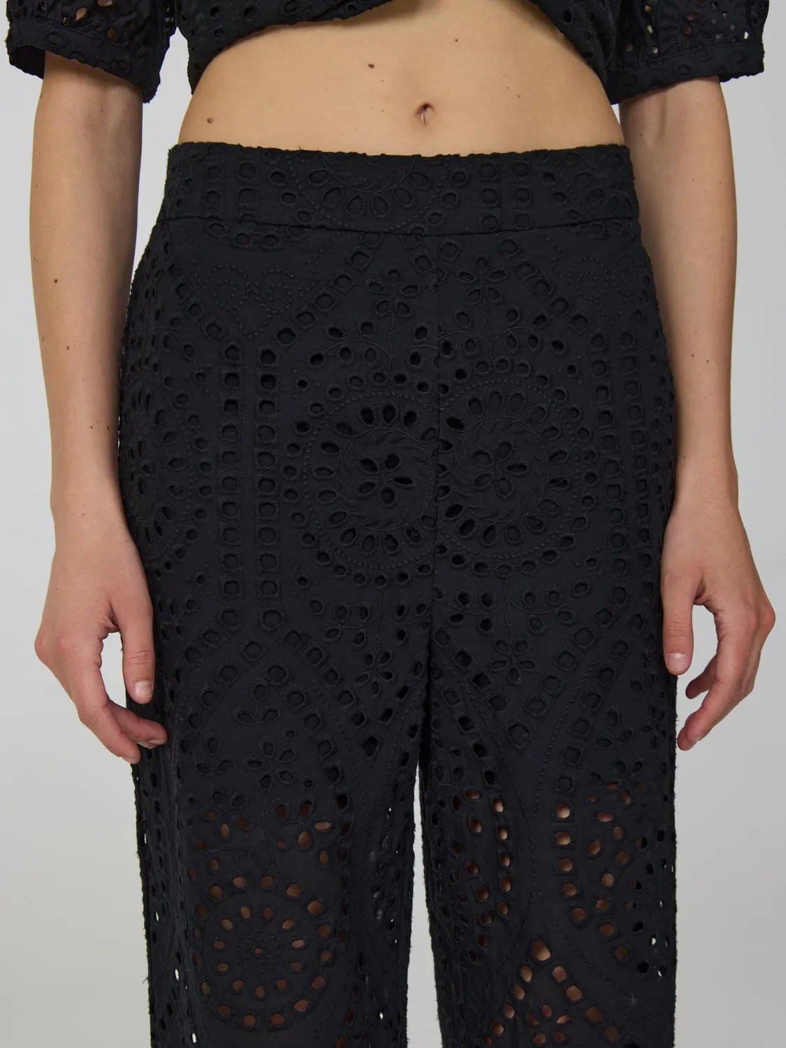 Cropped Eyelet Cotton Pants sold by Suzy Shier product image thumbnail 4