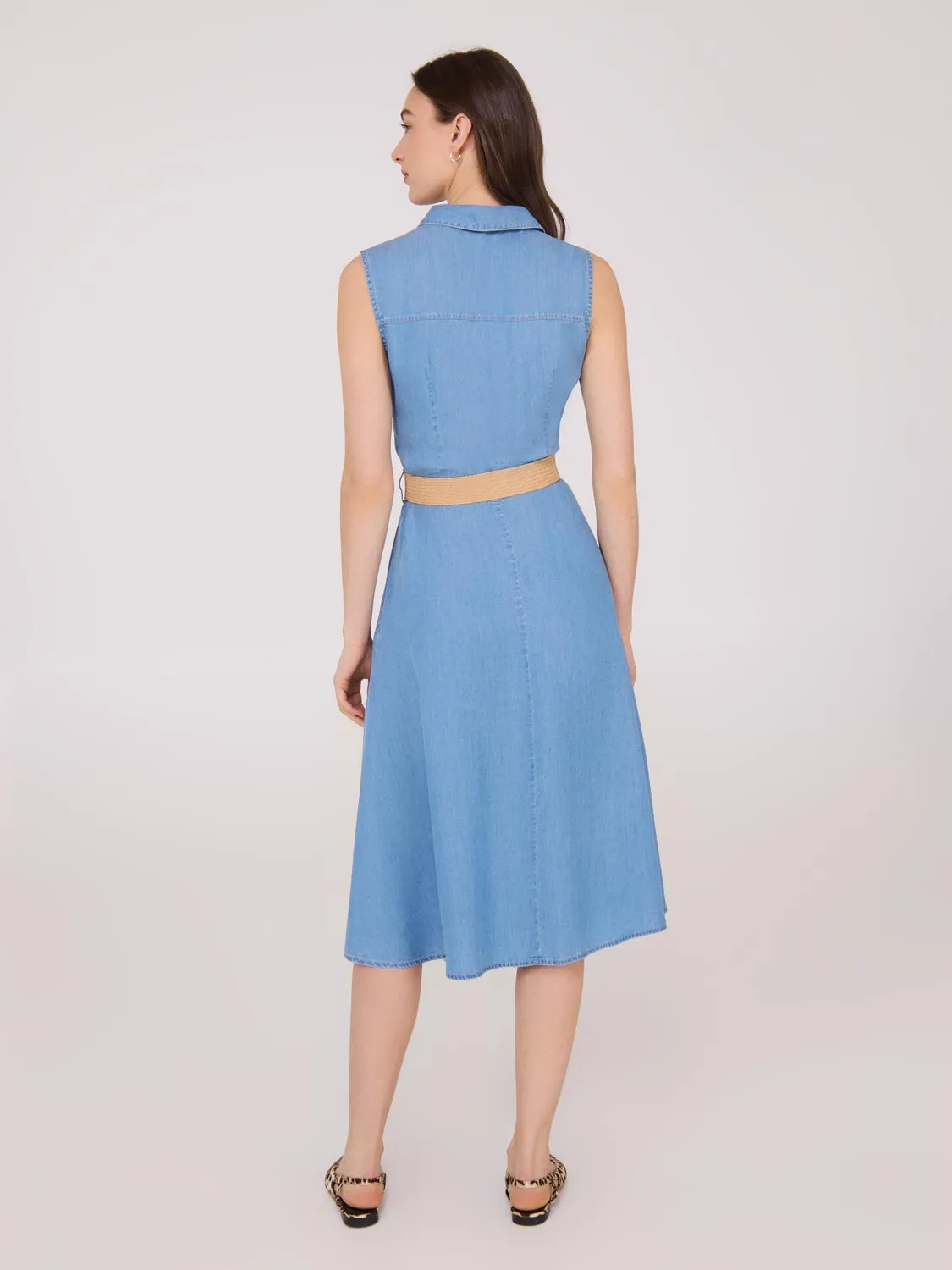 Sleeveless Button-Up A-Line Midi Dress sold by Suzy Shier product image thumbnail 4