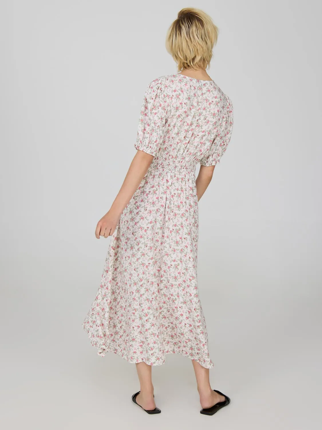Floral Puff Sleeve Midi Dress sold by Suzy Shier product image thumbnail 4