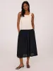 Crinkle Gauze Midi Skirt With Pockets sold by Suzy Shier