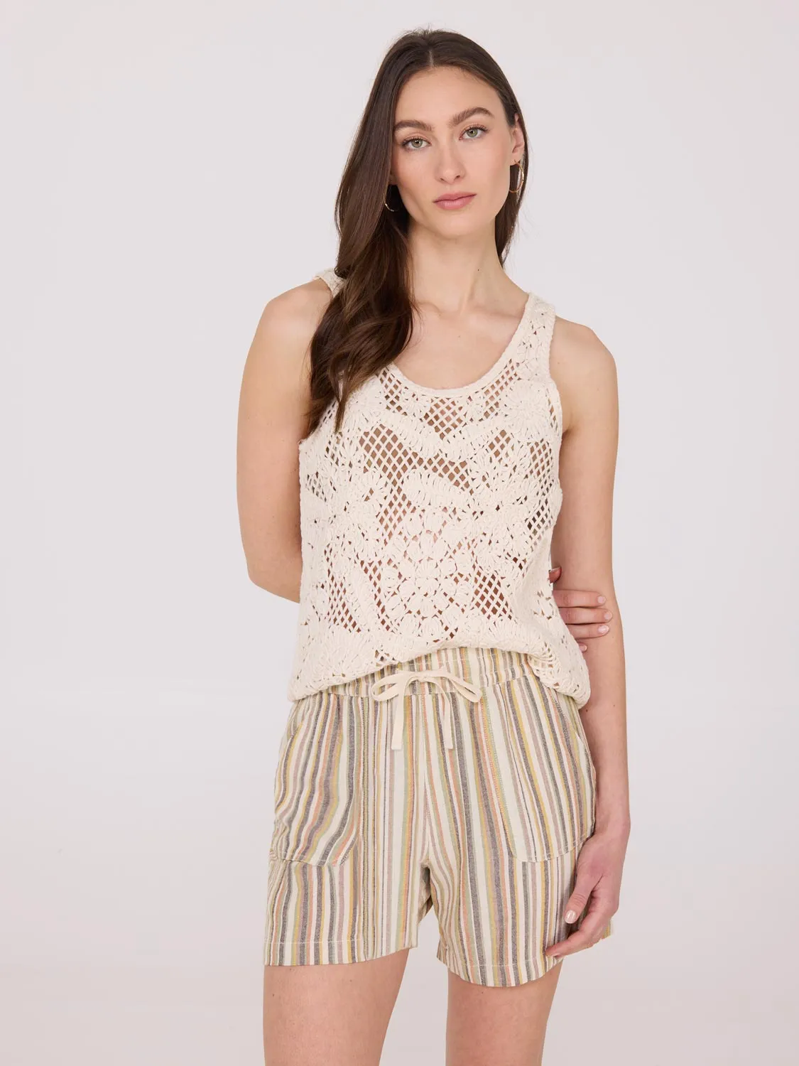 Striped Linen Blend Shorts sold by Suzy Shier product image thumbnail 3