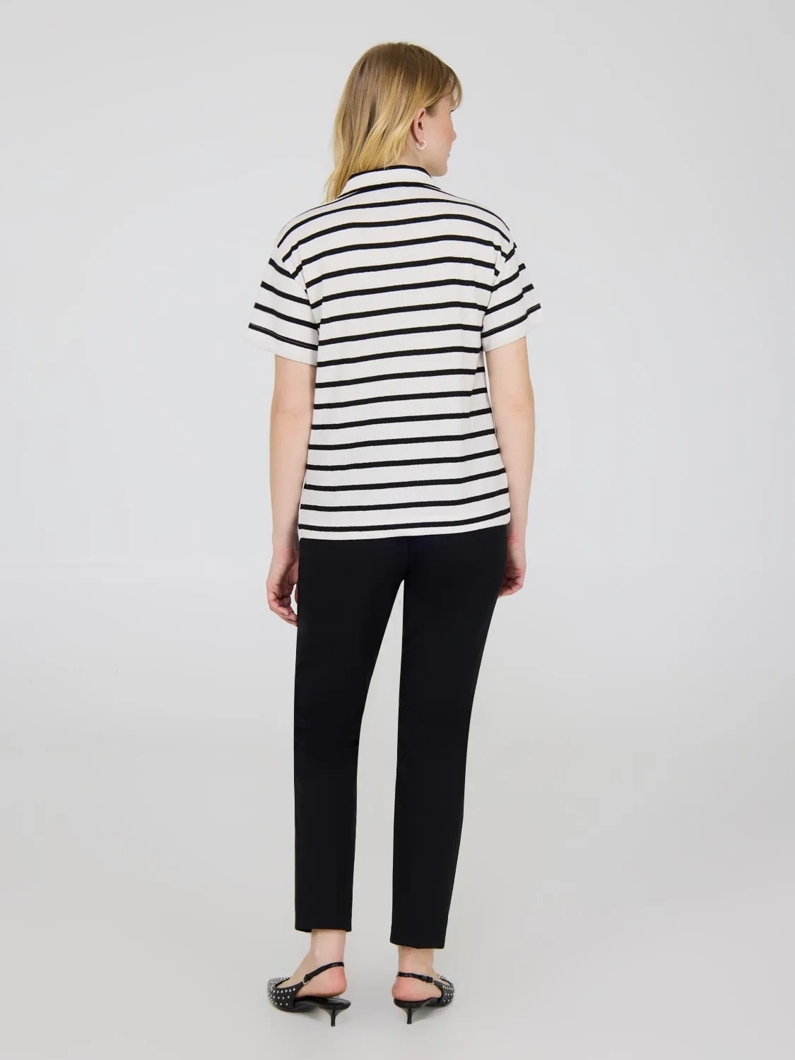 Short Sleeve Striped Polo Shirt sold by Suzy Shier product image thumbnail 4