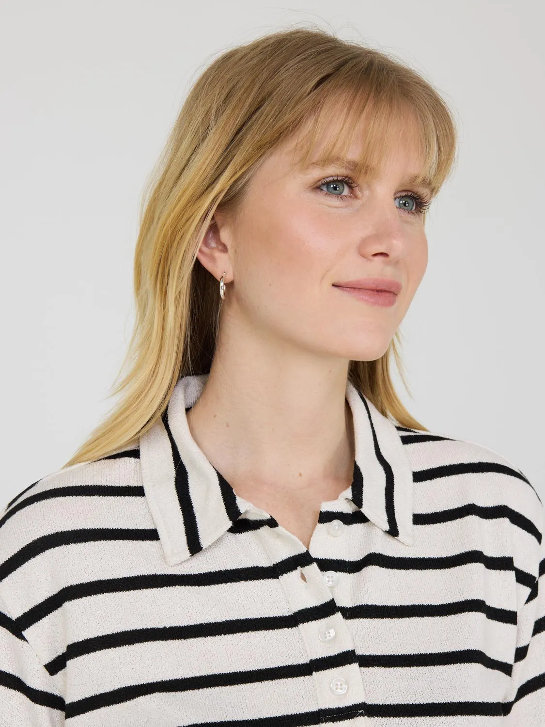 Short Sleeve Striped Polo Shirt sold by Suzy Shier product image thumbnail 2