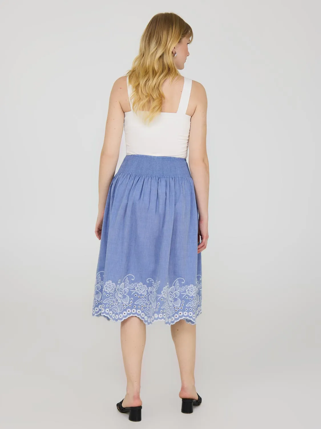 Embroidered Cotton Midi Skirt sold by Suzy Shier product image thumbnail 3