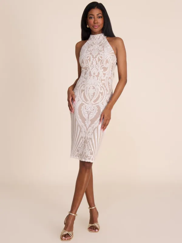 Patterned Sequin Midi Dress sold by Suzy Shier