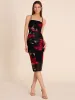 Floral Strapless Midi Mesh Dress sold by Suzy Shier