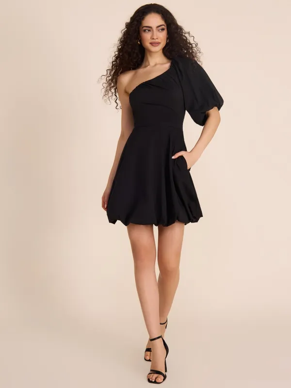 One-Shoulder Bubble Mini Dress sold by Suzy Shier