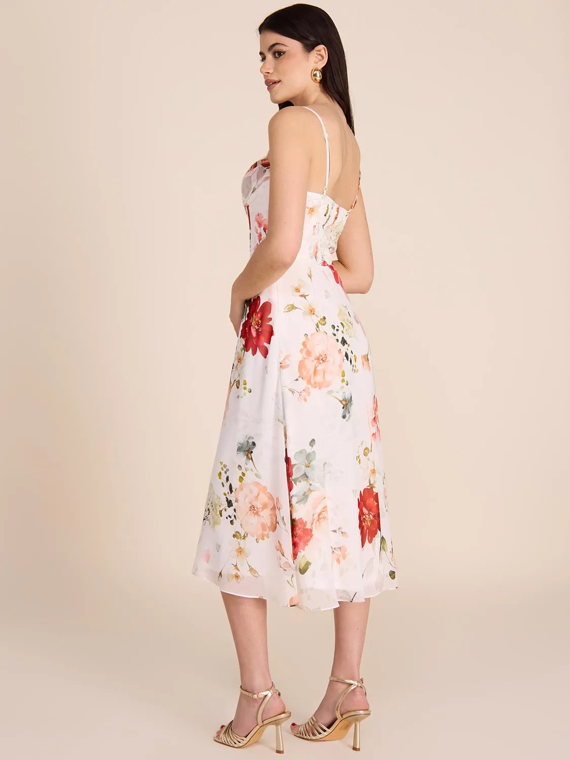 Floral Fit & Flare Bustier Midi Dress sold by Suzy Shier product image thumbnail 4