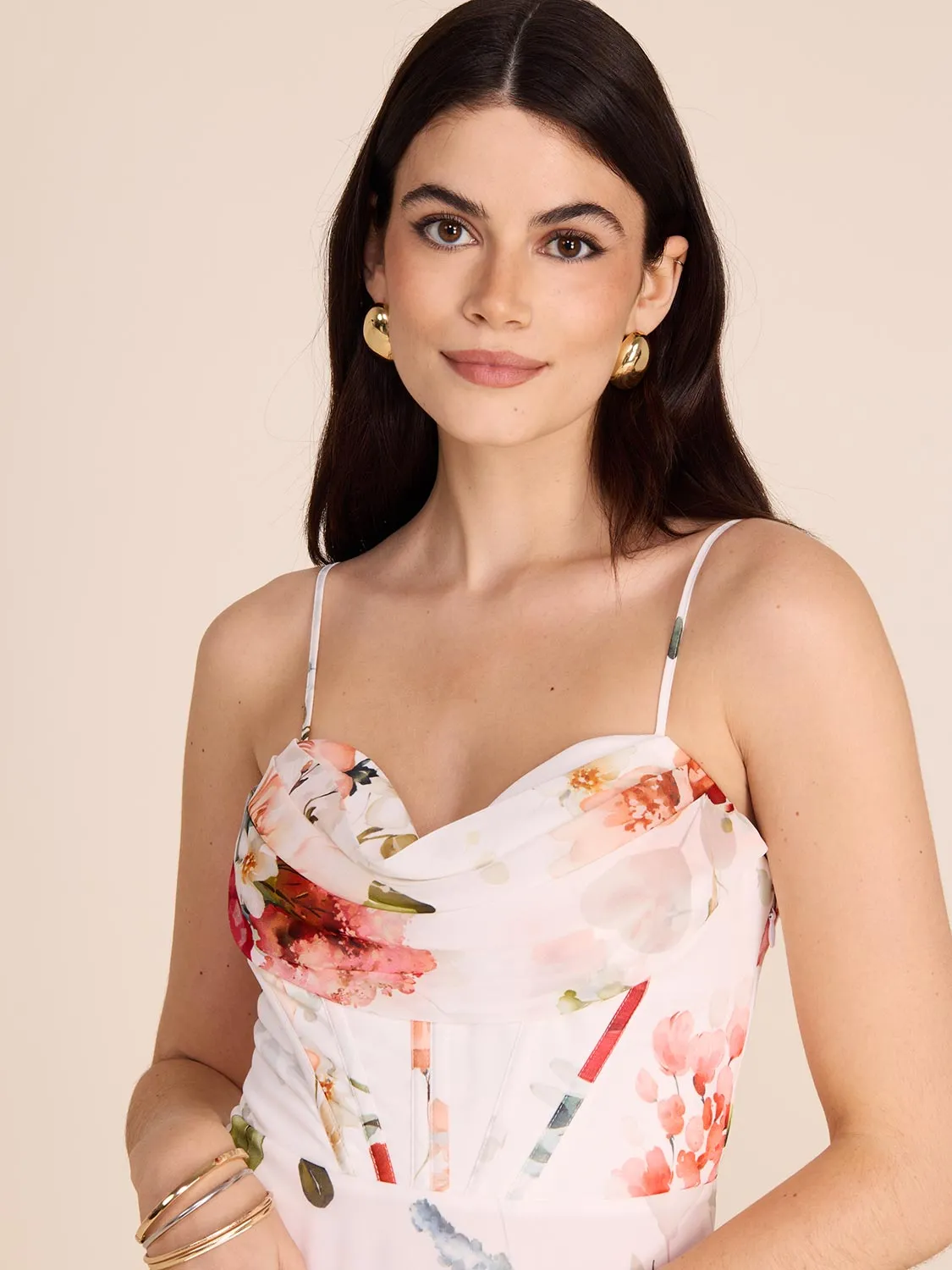 Floral Fit & Flare Bustier Midi Dress sold by Suzy Shier product image thumbnail 2