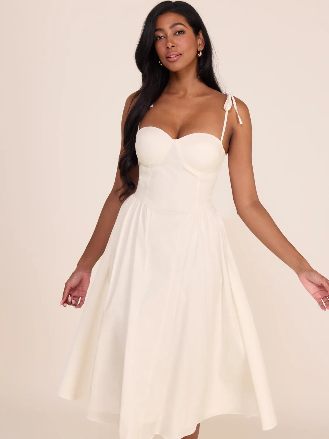 Sweetheart Poplin Fit & Flare Dress sold by Suzy Shier product image thumbnail 2