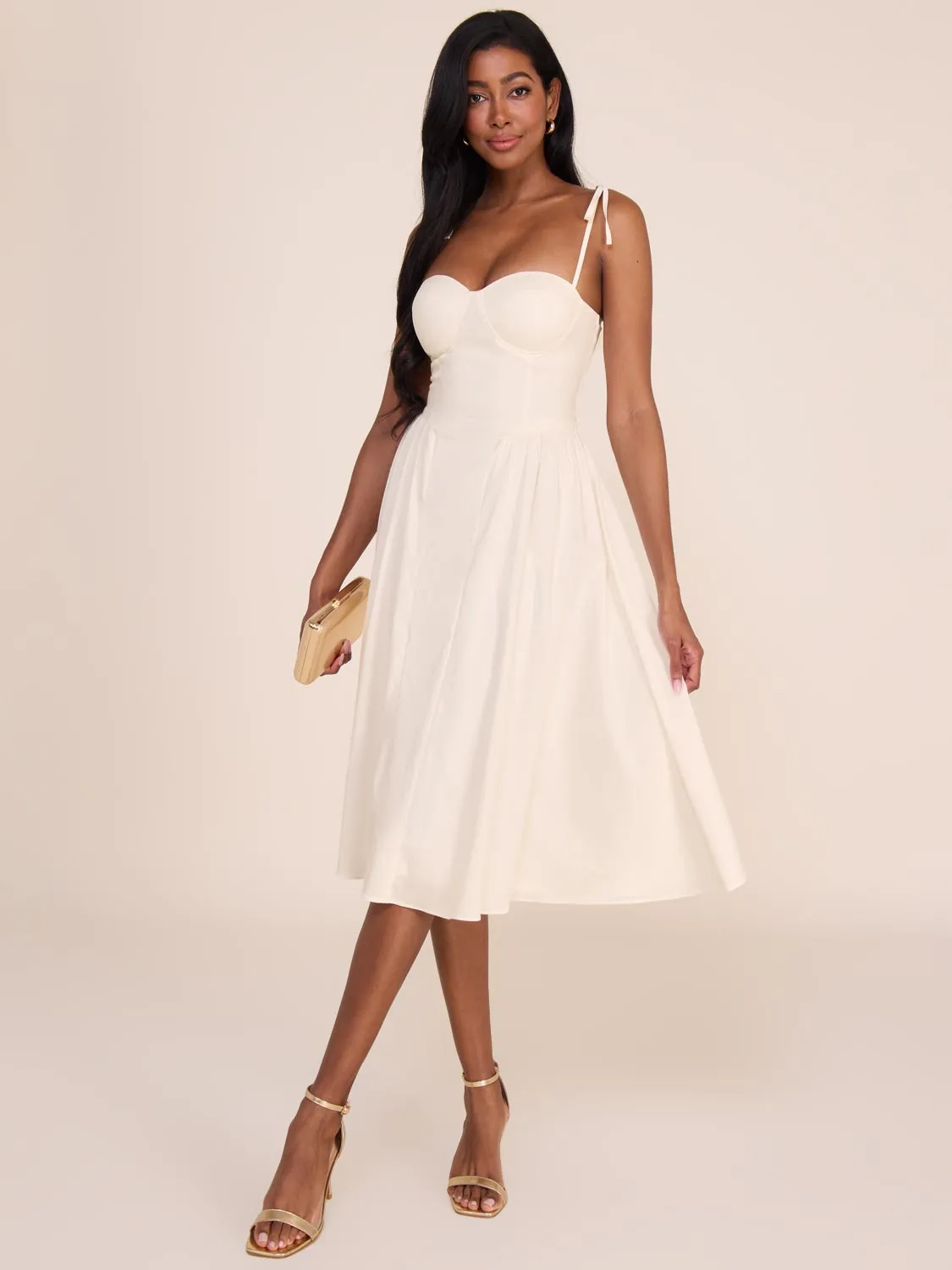 Sweetheart Poplin Fit & Flare Dress sold by Suzy Shier