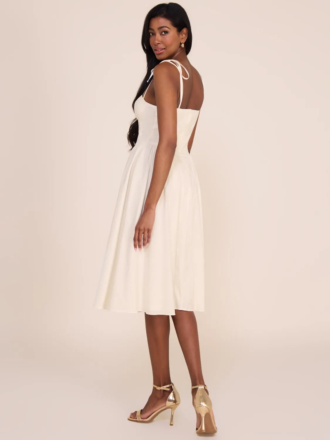 Sweetheart Poplin Fit & Flare Dress sold by Suzy Shier product image thumbnail 4
