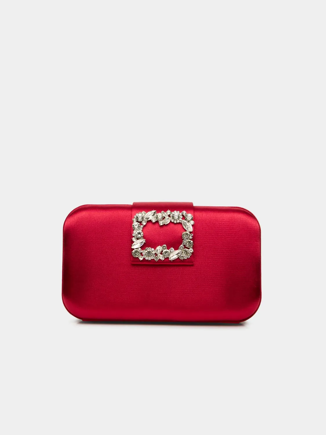 Satin Minaudiere With Rhinestone Buckle sold by Suzy Shier