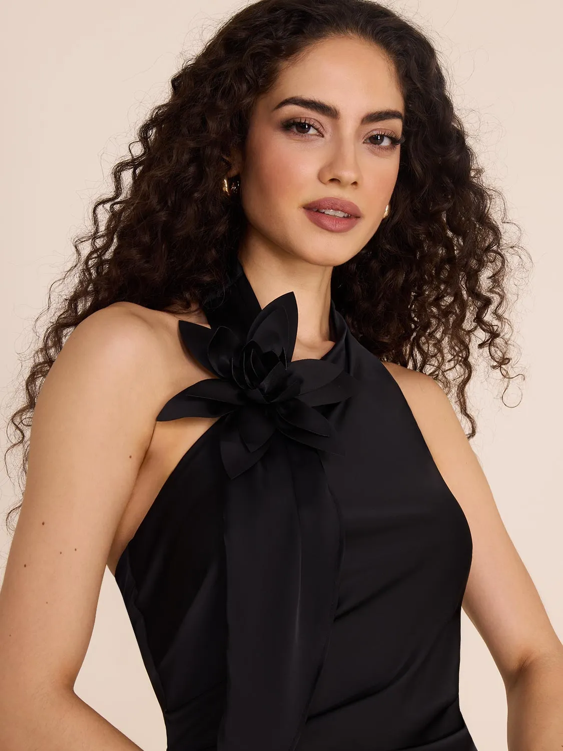 Halter Neck Satin Gown sold by Suzy Shier product image thumbnail 3