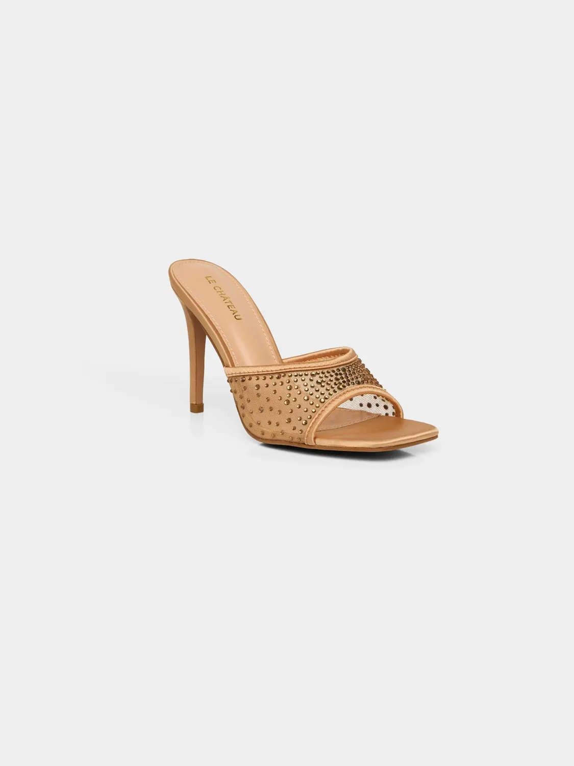 Satin & Jewelled Mesh High Heel Mule sold by Suzy Shier product image thumbnail 4