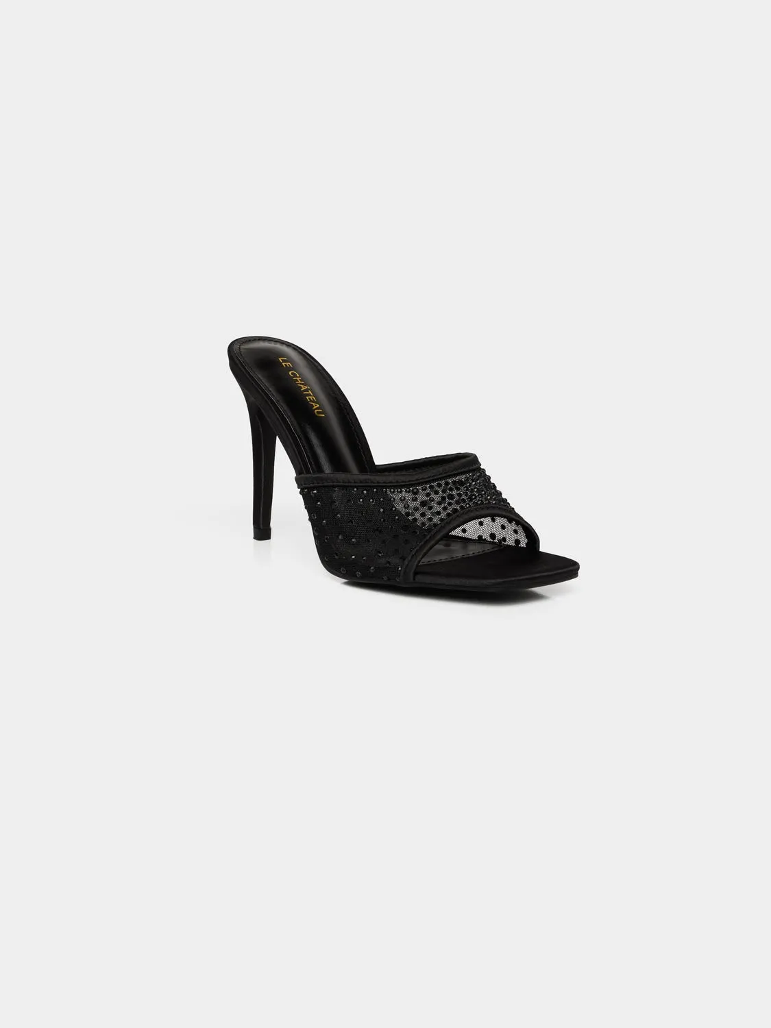 Satin & Jewelled Mesh High Heel Mule sold by Suzy Shier product image thumbnail 2