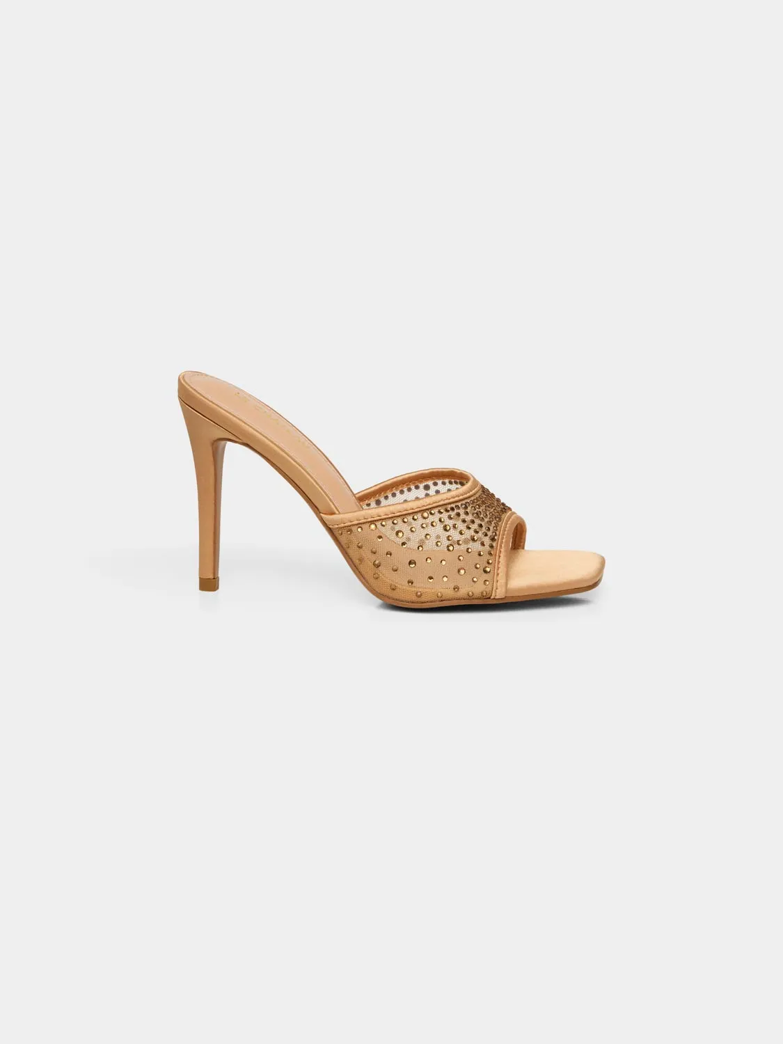 Satin & Jewelled Mesh High Heel Mule sold by Suzy Shier product image thumbnail 3