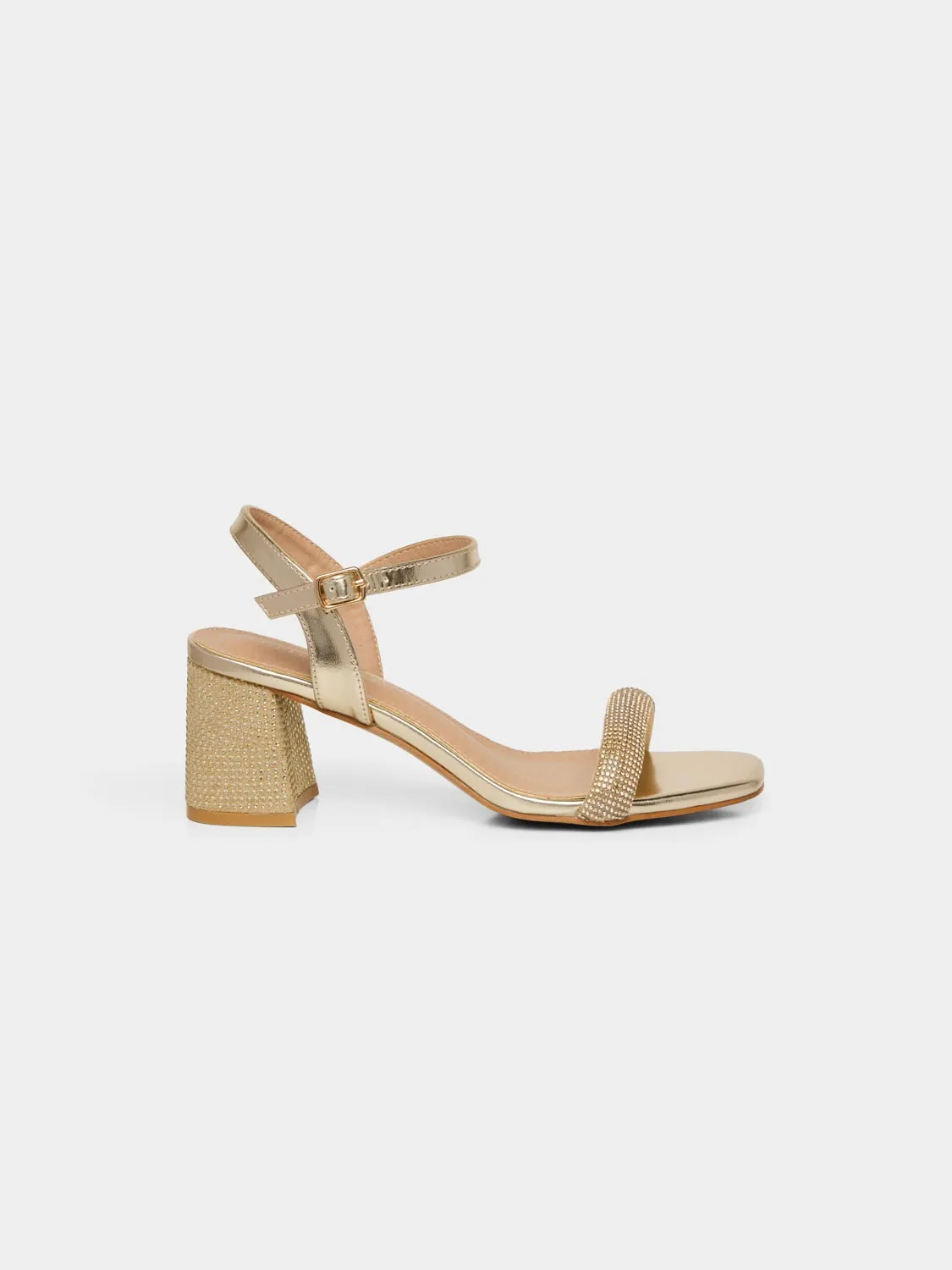 Square Toe Block Heel With Rhinestones sold by Suzy Shier product image thumbnail 3